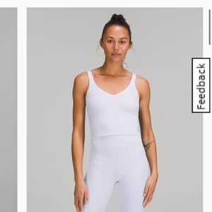 Lululemon white crop top with built in sports bra (no padding)